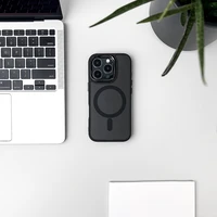 Blizgus dėklas MagSafe iPhone 16 Pro - juodas su blizgučiais