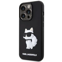Karl Lagerfeld KLHCP14X3DRKHNK iPhone 14 Pro Max 6.7" juodas/juodas kietas dėklas Rubber Choupette 3D