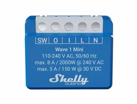 Shelly Qubino Wave 1 Mini LR Išmanusis jungiklis  Z-Wave Mėlyna