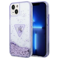 Guess Liquid Glitter Palm Collection dėklas iPhone 14 Plus 6.7 "- violetinė