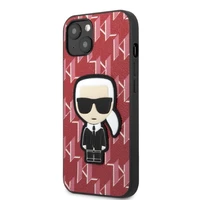 Karl Lagerfeld KLHCP13MPMNIKPI iPhone 13 6.1" kietas dėklas raudonas/raudonas Monograma Ikonik Pleistras