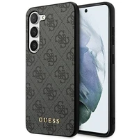 Guess 4G Metal Gold Logo dėklas telefonui Samsung Galaxy S24+ - juodas