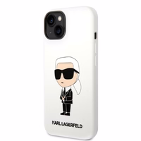 Karl Lagerfeld KLHCP14MSNIKBCH iPhone 14 Plus 6.7" kietasis dėklas baltas/baltas Silikoninis Ikonik