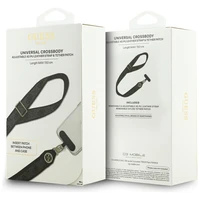 GUESS universalis dirželis GUUCNP4DGMK (4G PU dirželis, rišiklis, Strass metalo logotipas) juodas