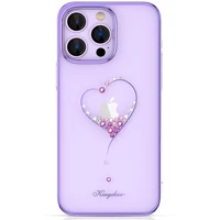 Kingxbar Wish Series silikoninis dėklas telefonui iPhone 14 Plus purpurinės spalvos su Swarovski kristalais