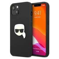 Karl Lagerfeld Odinis Ikonik Karl's Head Metalinis dėklas iPhone 13 mini - juodas