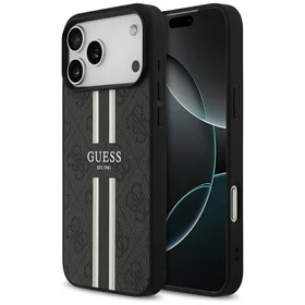 GUESS dėklas telefonui IPHONE 17 Pro Max, suderinamas su MagSafe GUHMP17XP4RPSK (4G Printed Stripes), juodas