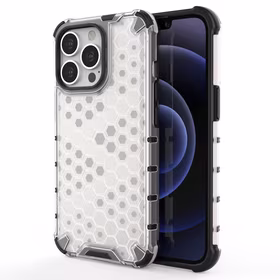 Honeycomb Case šarvu dangtelis su TPU buferiu iPhone 13 Pro skaidrus