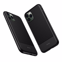 Crong Prestige Carbon Cover - iPhone 11 Pro Max dėklas (juodas)