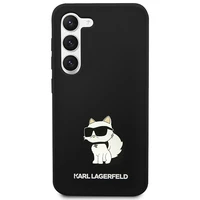 Karl Lagerfeld silikoninis Choupette dėklas telefonui Samsung Galaxy S24 - juodas
