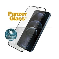 PanzerGlass E2E Super+ Microfracture antibakterinis grūdintas stiklas iPhone 12 Pro Max – su juodu rėmeliu