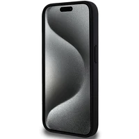 BMW perforuotas trispalvės linijos dėklas telefonui iPhone 15 Pro - juodas