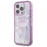 Hello Kitty Liquid Glitter 50 metų jubiliejaus vakarėlio dėklas telefonui iPhone 16 Pro Max - violetinis