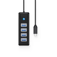 Orico PW4U-C3 USB-C / 4x USB-A 3.0 Hub - juodas