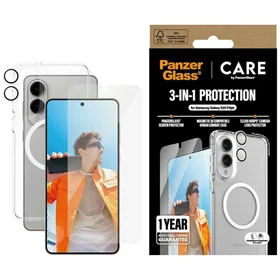 CARE by PanzerGlass Flagship 3in1 dėklas+stiklas+lęšis Samsung Galaxy S25 Edge - permatomas