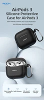Rock Silikoninis dėklas Airpods 3 su karabinu juodas
