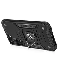 Wozinsky Ring Armor dėklas telefonui Samsung Galaxy S23+ šarvuotas dėklas su magnetiniu laikikliu ir žiedu juodas