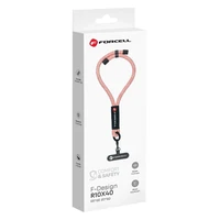 FORCELL F-DESIGN R10X40 riešo telefono virvelė su reguliuojamu ilgiu (maks. 20cm kilpoje) rožinė balta