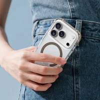 Rock Crystal Clear Magnetinė serijos dėklas telefonui Iphone 17 Pro Max skaidrus-juodas