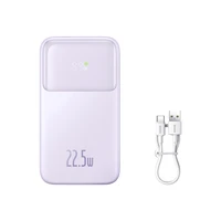 Baseus Comet Series išorinė baterija su ekranu 20000mAh 22.5W - violetinė + USB-A / USB-C kabelis