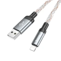 Kabelis USB A į Lightning Hoco 2,4A 1 m U112 pilkas
