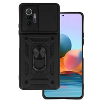 Dėklas telefonui su slankiojančia kameros apsauga Xiaomi Redmi Note 10 Pro/Note 10 Pro Max, juodas
