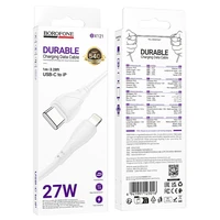 Borofone kabelis BX121 Energy - Type C į Type C - PD 60W 1 metras baltas