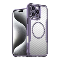 Lyderiaujanti serija Magnetinis silikoninis dėklas telefonui iPhone 16 Pro (m) - violetinis