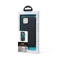Joyroom 360 pilnas dėklas su priekiniu ir galiniu dangteliu iPhone 13 Pro Max + grūdinto stiklo apsauginis stiklas juodas (JR-BP928 black)