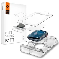 Spigen Elite Shield „EZ FIT“ hibridinis stiklas 2-PACK Apple Watch 10 (46MM) - skaidrus