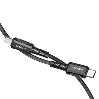 Acefast C1-01 Lightning - USB-C MFi PD kabelis 30W 3A 480Mb/s 1.2m - juodas