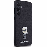 Karl Lagerfeld Fiksuotas Blizgus Ikonik Logotipas Metal Pin dėklas Samsung Galaxy A35 - juodas