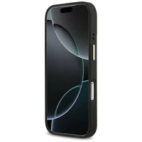 Guess 4G Logo Plate Magnetinis dėklas iPhone 17 Pro - juodas