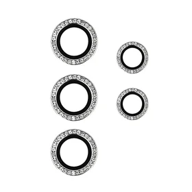 Grūdintas stiklas HARD DIAMOND kamerai (LENS) Samsung Galaxy S24 Ultra sidabrinis (5 vnt. lęšiai)