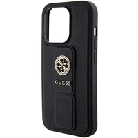 Guess dėklas telefonui su stovu Grip Stand 4G Saffiano Strass iPhone 15 Pro Max - juodas