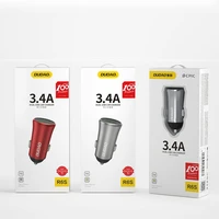 Dudao išmanus automobilinis įkroviklis 3.4A 2x USB sidabrinis (R6S silver)