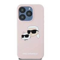 Karl Lagerfeld Silikoninis Karl&Choupette MagSafe dėklas iPhone 15 Pro Max - rožinis