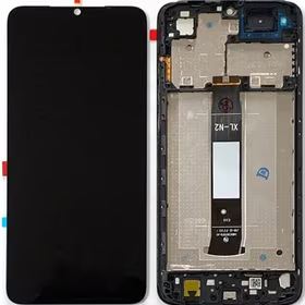 Ekranas Xiaomi Redmi A1/A1+/A2/A2+ su lietimui jautriu stikliuku ir rėmeliu Black originalus (service pack)
