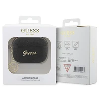 Guess GUAP2GLGSHK ausinių dėklas (m) - juodas Glitter Flake 4G Charm Collection