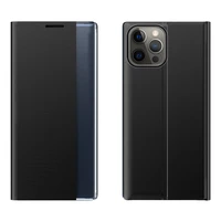 Sleep Case knygos tipo dėklas su išmaniu langu iPhone 13 Pro Max juodas