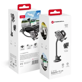 FORCELL F-GRIP Regular 17 cm automobilio laikiklis priekinio stiklo / prietaisų skydelio / oro angai juodas