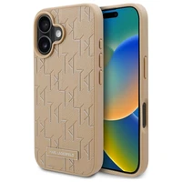 Karl Lagerfeld Hot Stamp MagSafe dėklas iPhone 16 - smėlinas