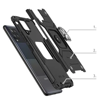 Wozinsky Ring Armor dėklas su stovu tvirtas apsauginis dangtelis Samsung Galaxy A42 5G raudonas