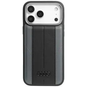 Audi A6 sintetinė oda MagSafe dėklas telefonui iPhone 17 Pro Max - juodas