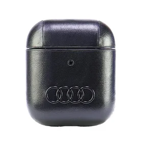Audi odinis didelio logotipo dėklas AirPods 1 / 2 - juoda