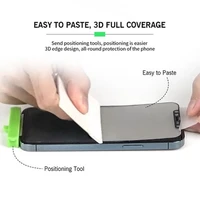 Apsauginis stiklas (m) - Bestsuit Flex-Buffer Hybrid Glass 5D su antibakterine Biomaster danga Apple iPhone 12 mini juodas (m)