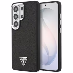 Guess dėklas Fixed Glitter Triangle MagSafe for Samsung Galaxy S26 Ultra juodas