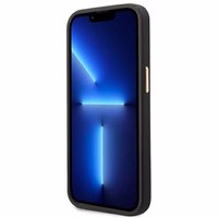 Guess GUHMP14MU4GPRK iPhone 14 Plus 6.7 "juodas / juodas kietas dėklas 4G logotipo plokštelė Magnetinis