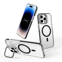 Dėklas LENS MAG COVER suderinamas su MagSafe skirtas IPHONE 14 juodas