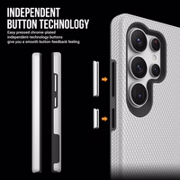 Dėklas Perfectionists Triangle Case Samsung S938 S25 Ultra sidabrinis